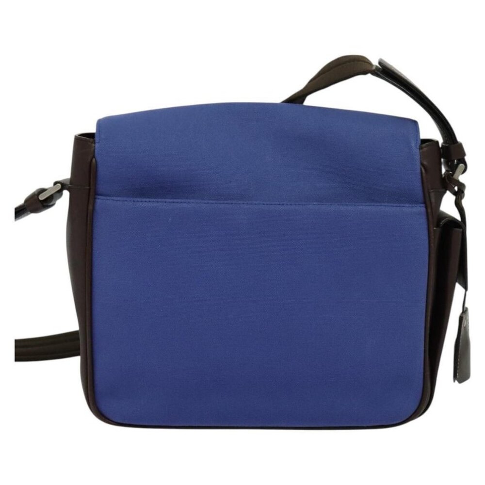 PRADA Shoulder Bag Canvas Blue Silver Auth - Picture 3 of 16